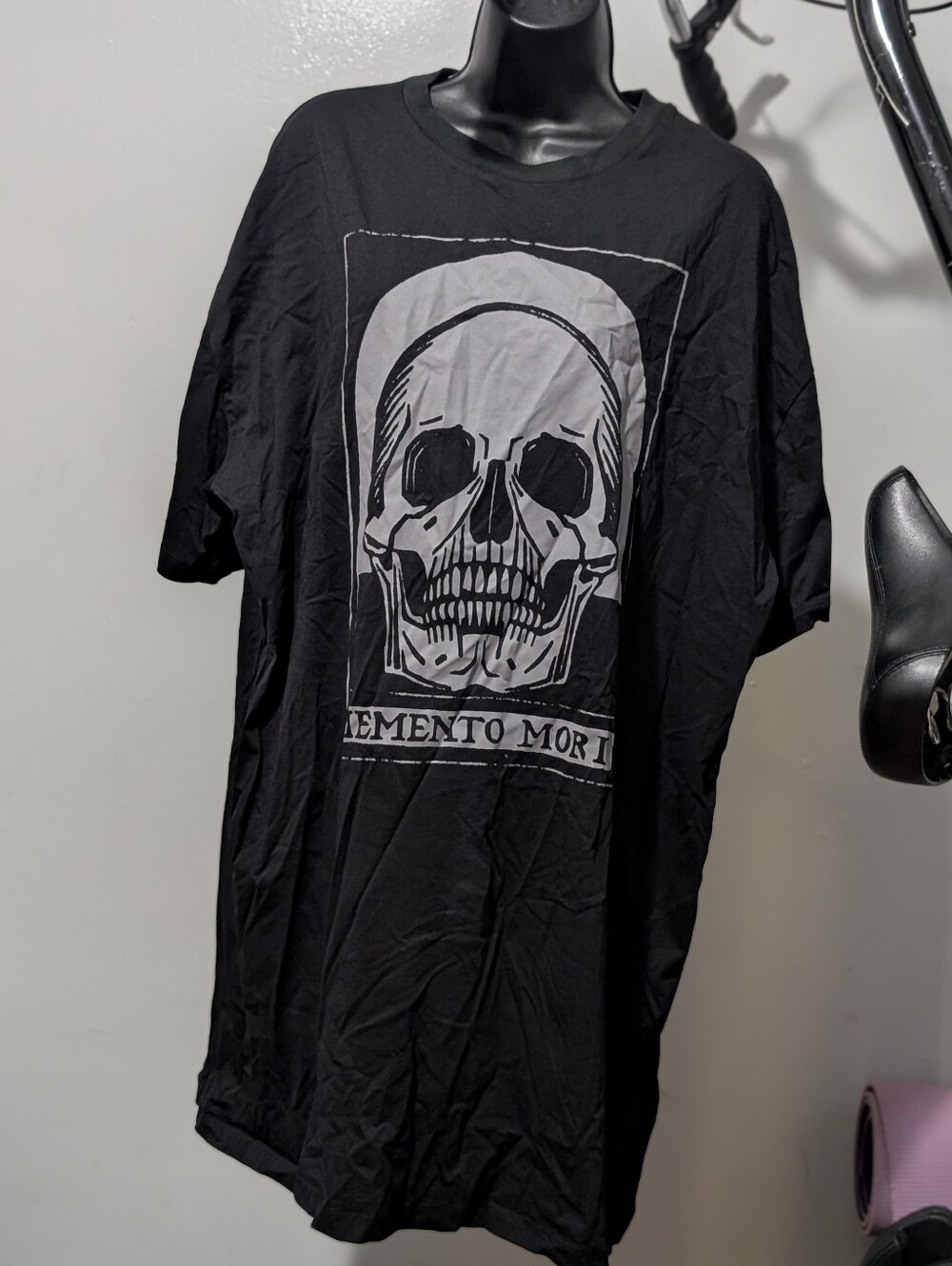 Disturbia Black Memento Mori Skull Graphic Tee
